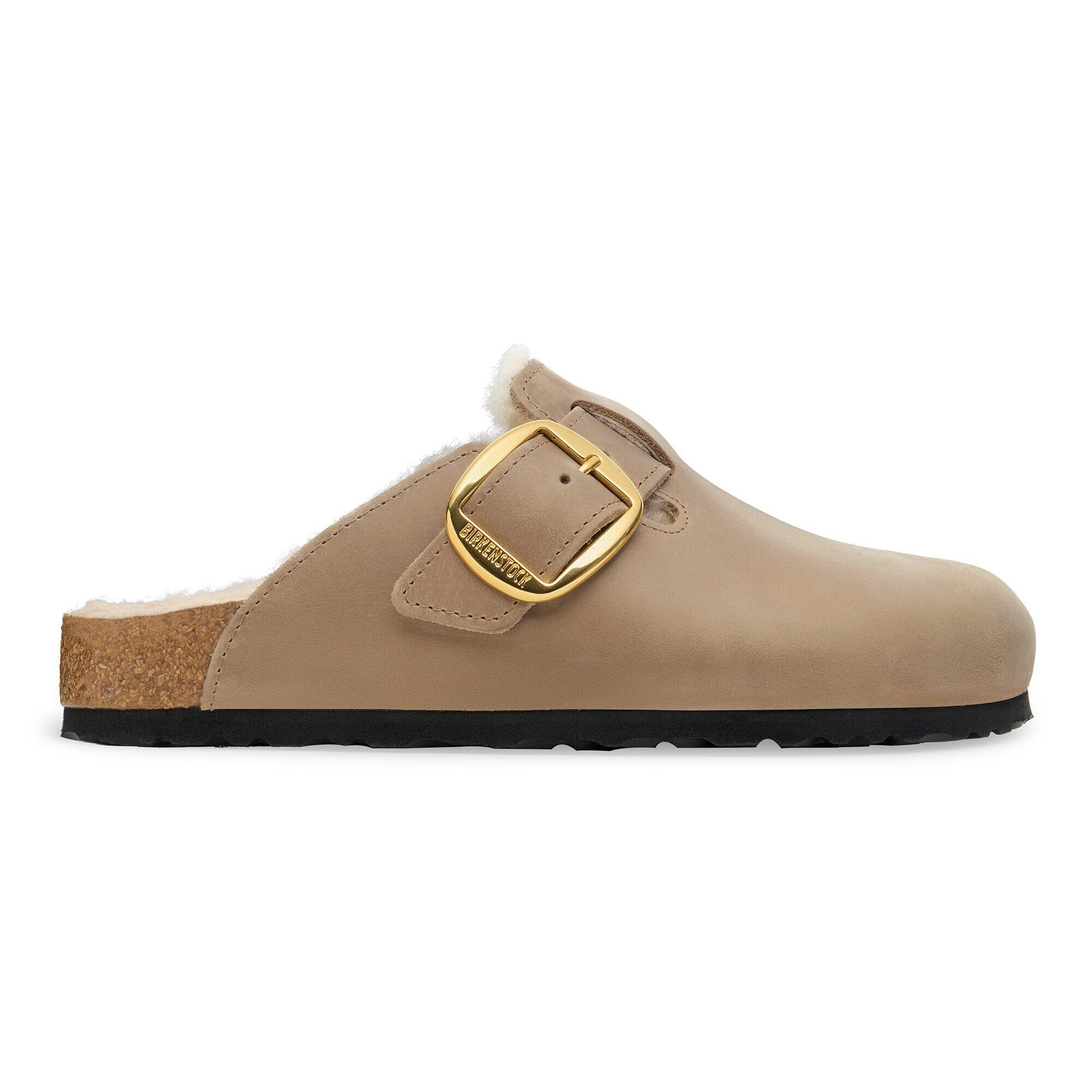 Boston Big Buckle Shearling Cuir Naturel Huilé