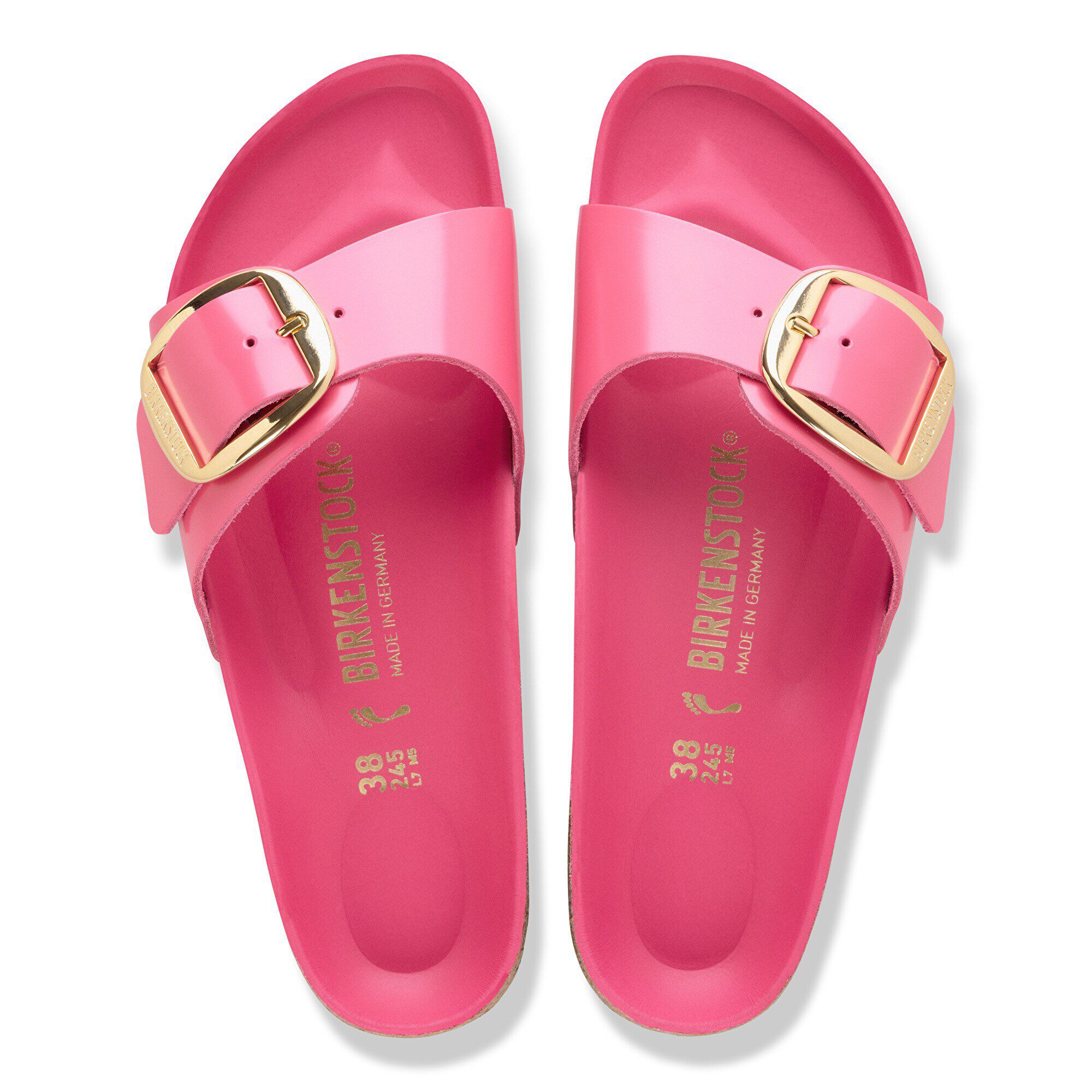 Madrid Big Buckle Cuir Naturel Brillant