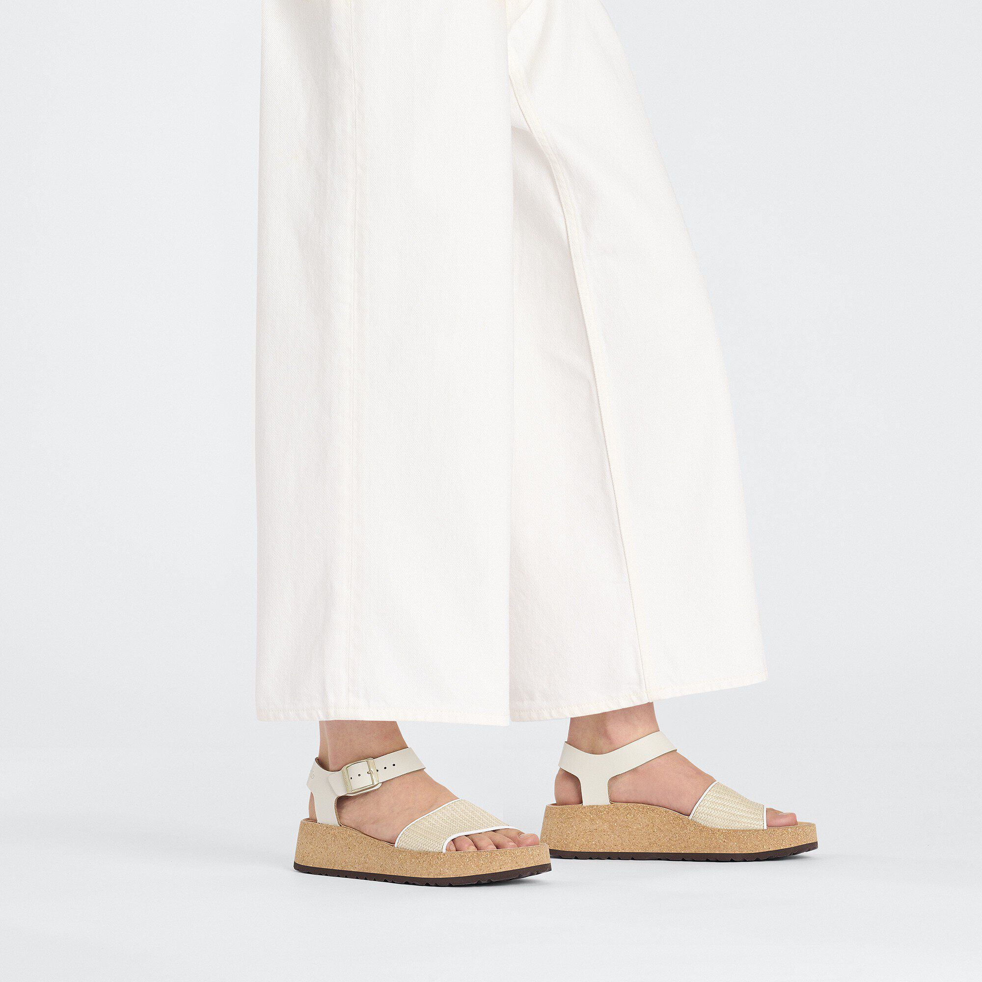 Sandalette Glenda en cuir naturel/synthétiques