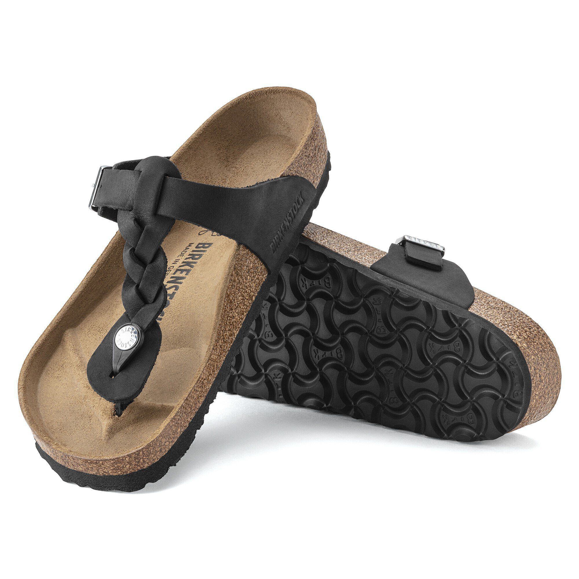 Gizeh Tressé Cuir Naturel Huilé
