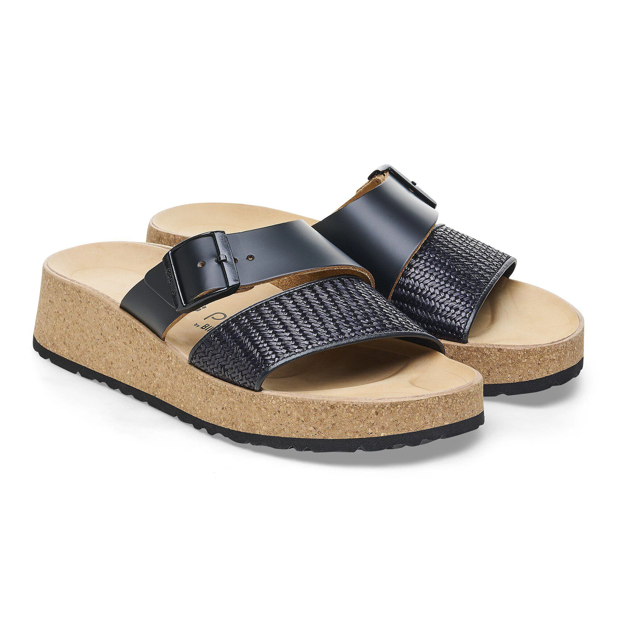 Sandale Almina Raffia Cuir naturel/Synthétiques