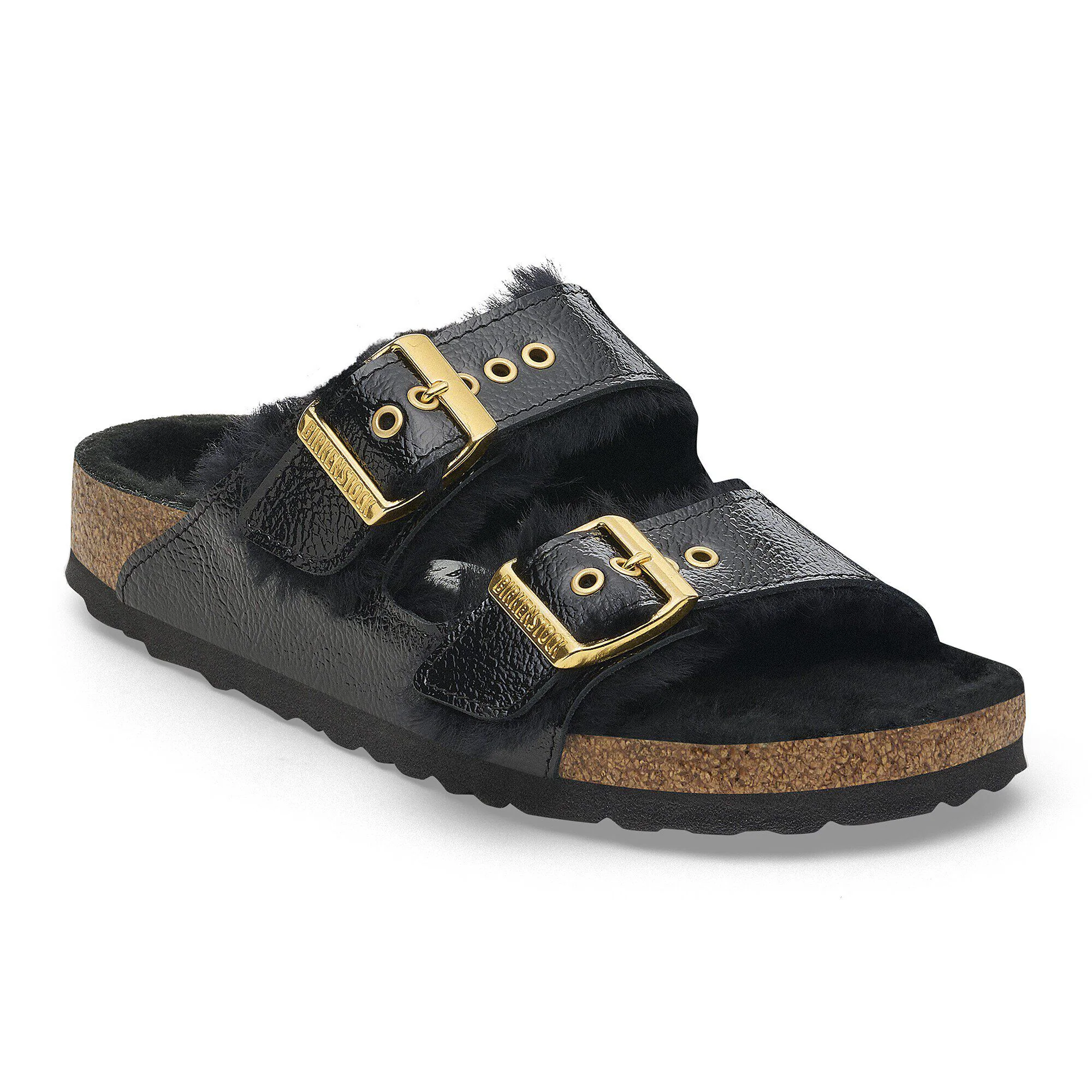 Arizona Shearling Eyelets Patent Leather