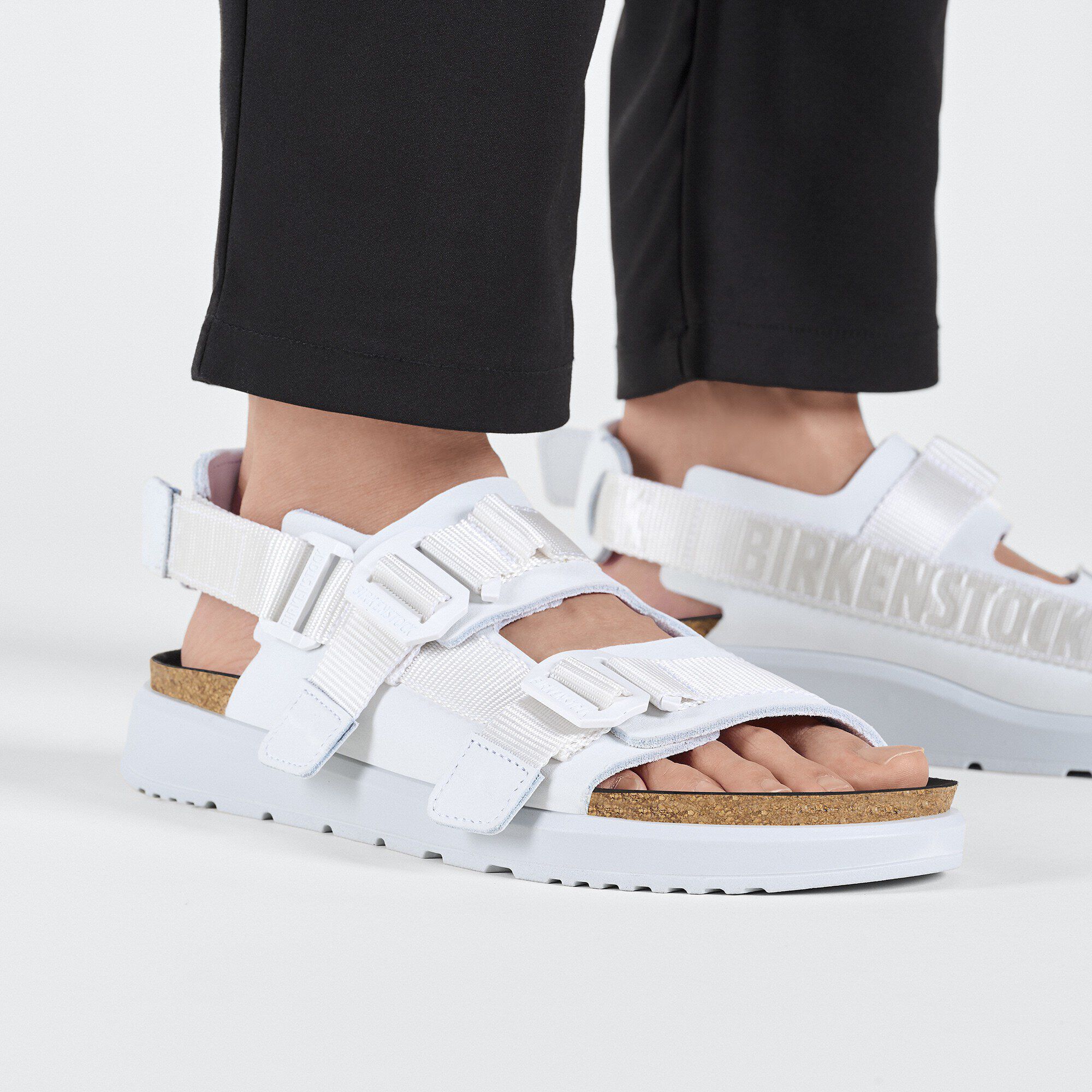 Birkenstock Shinjuku en cuir/textile naturel