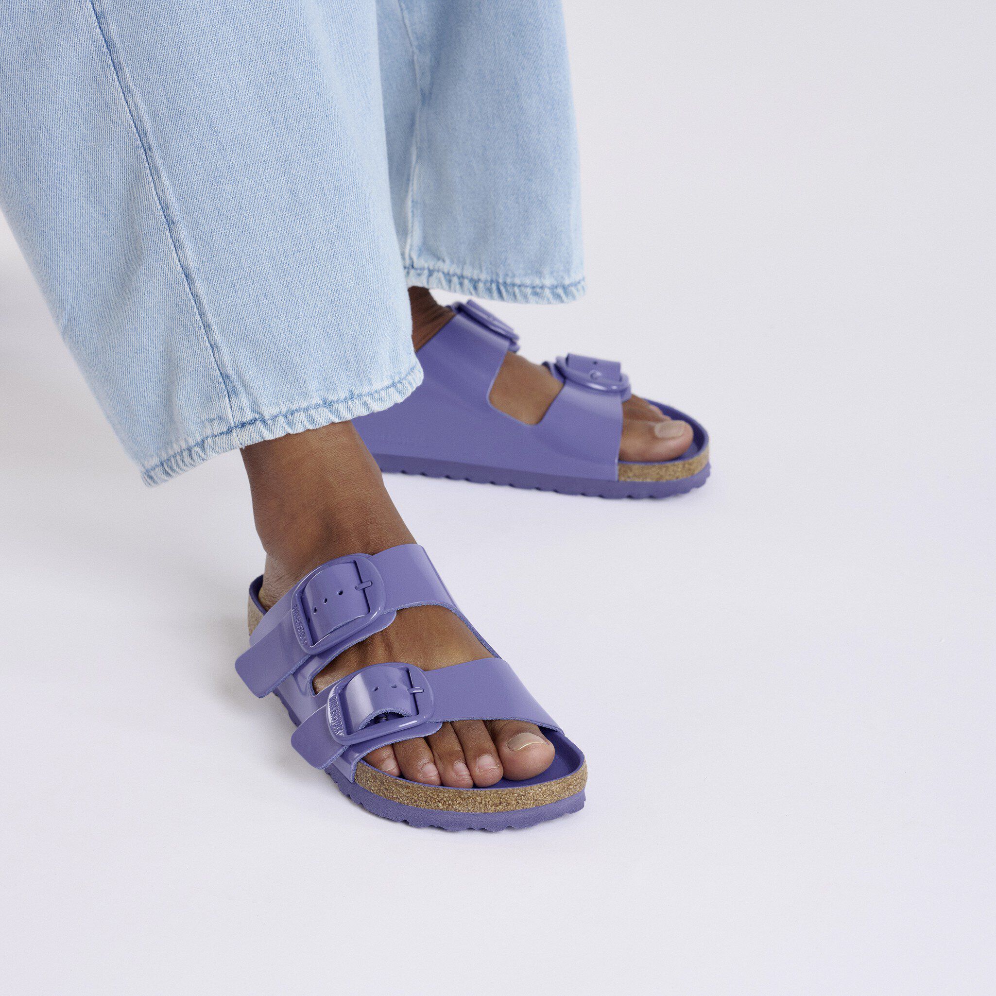 Birkenstock Arizona Grande Boucle Cuir Naturel Verni