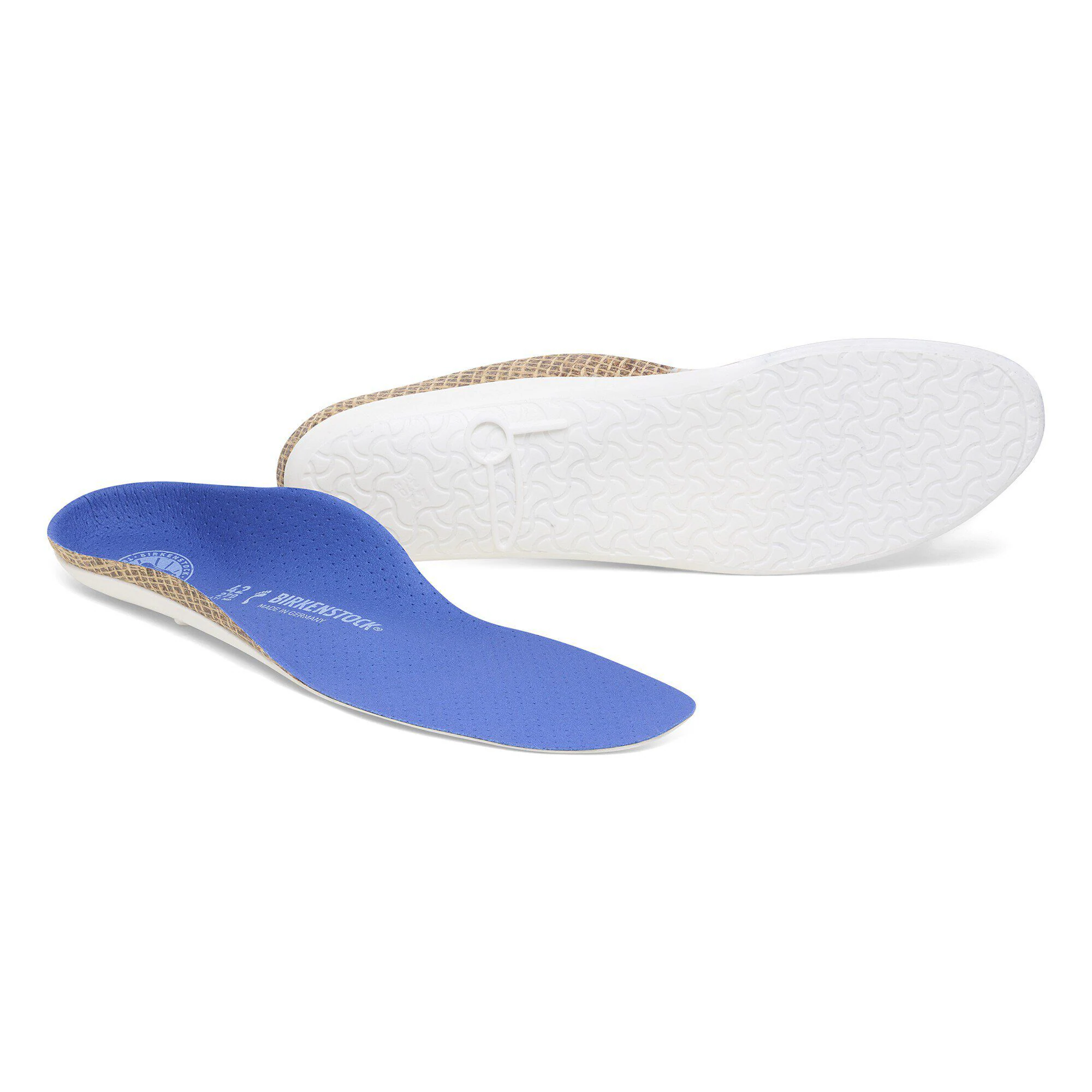 Semelles de chaussure en emballage recyclé Bleu