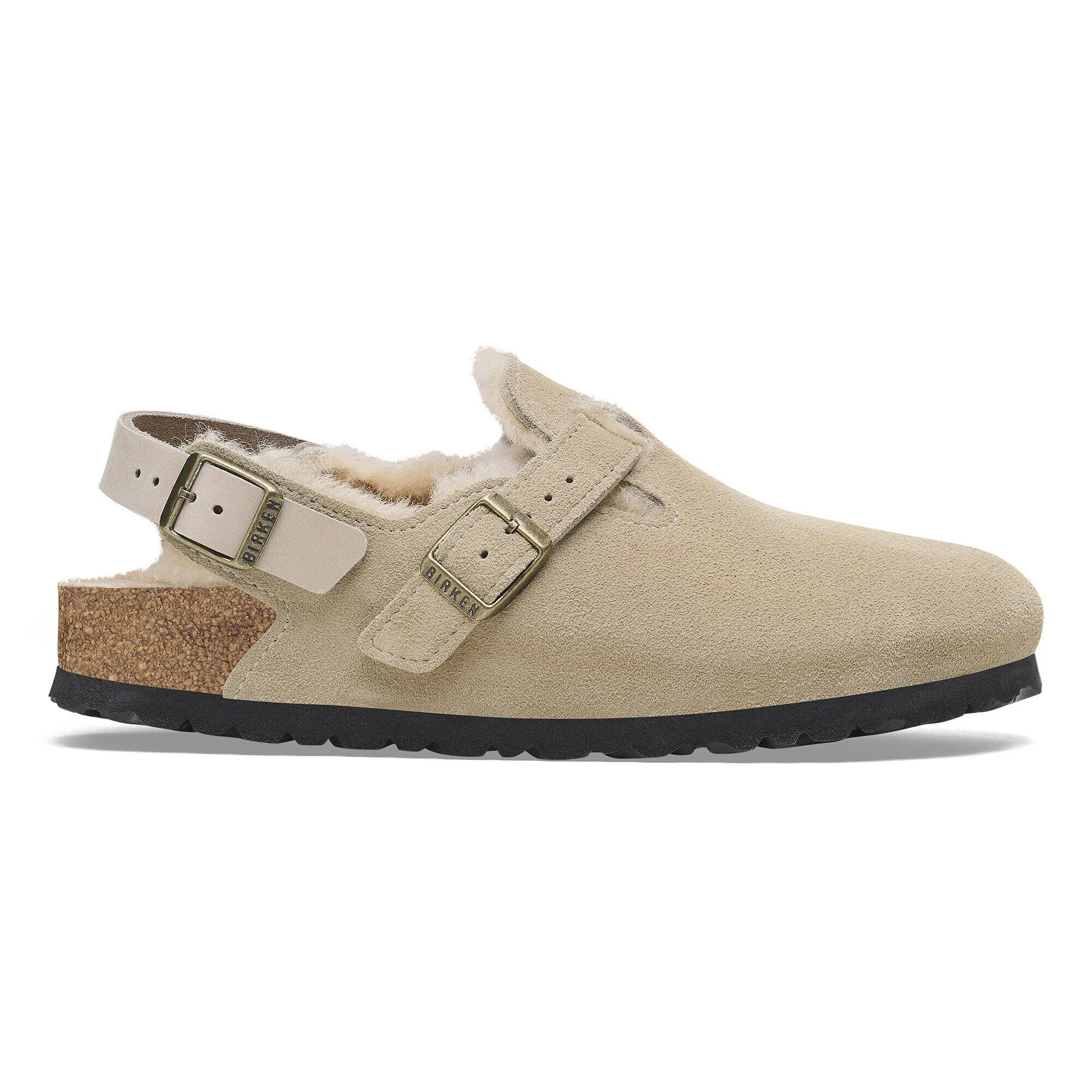 Chausson Tokio en cuir de daim et peau de mouton