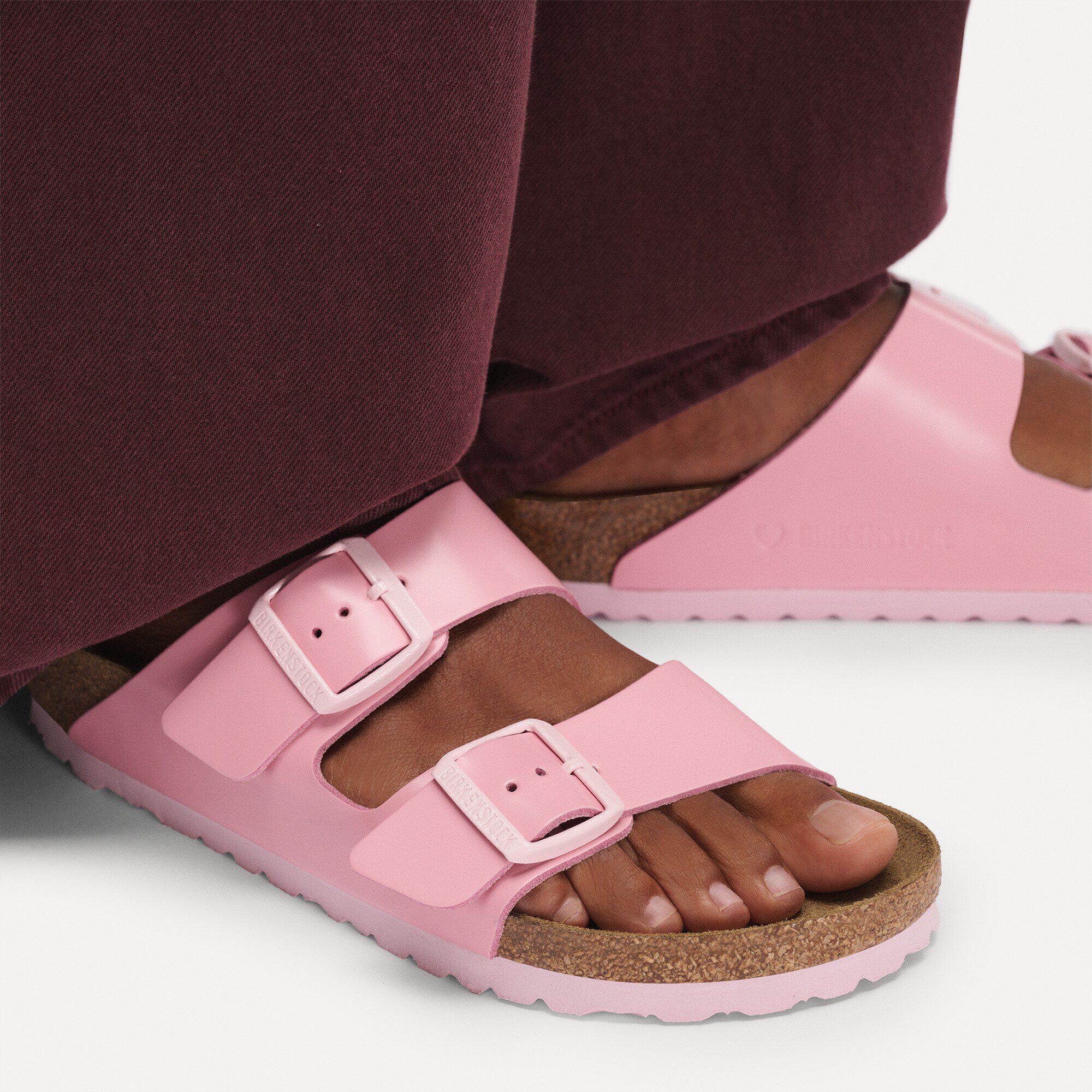Birkenstock Arizona en cuir naturel brillant