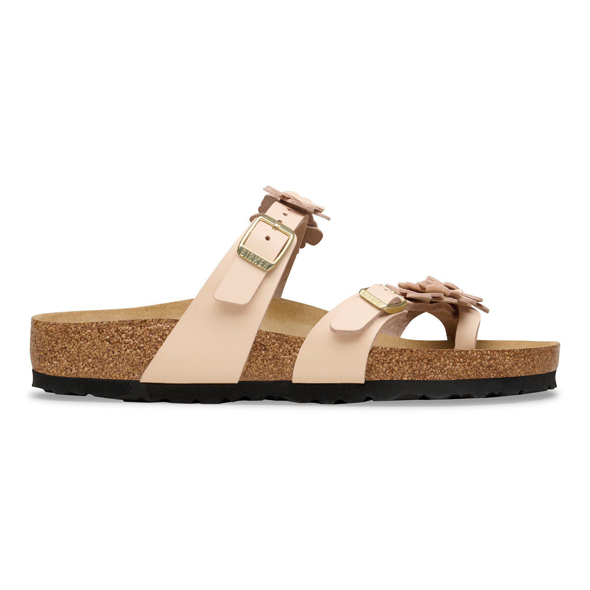 Sandale Mayari à embellissement floral en cuir naturel