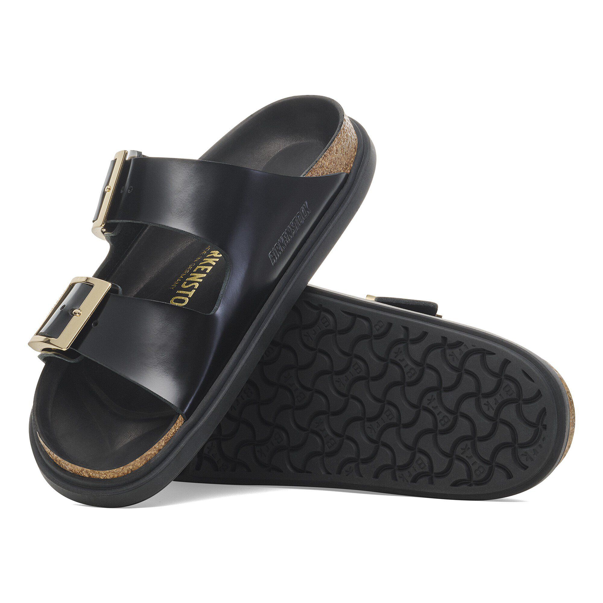 Birkenstock Arizona Boucle Goutte Cuir Naturel Vernis