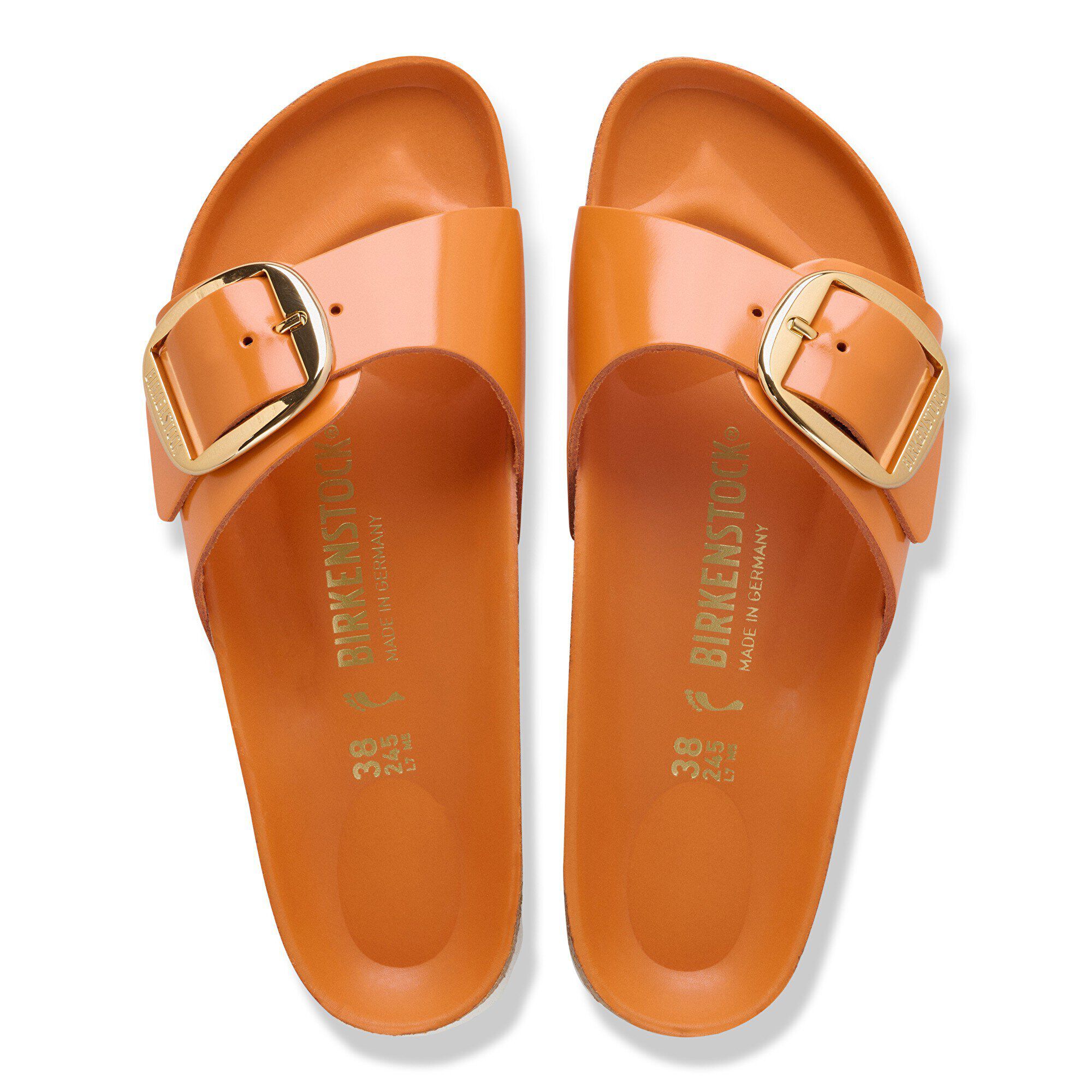 Birkenstock Madrid Grande Boucle Cuir Naturel Brillant