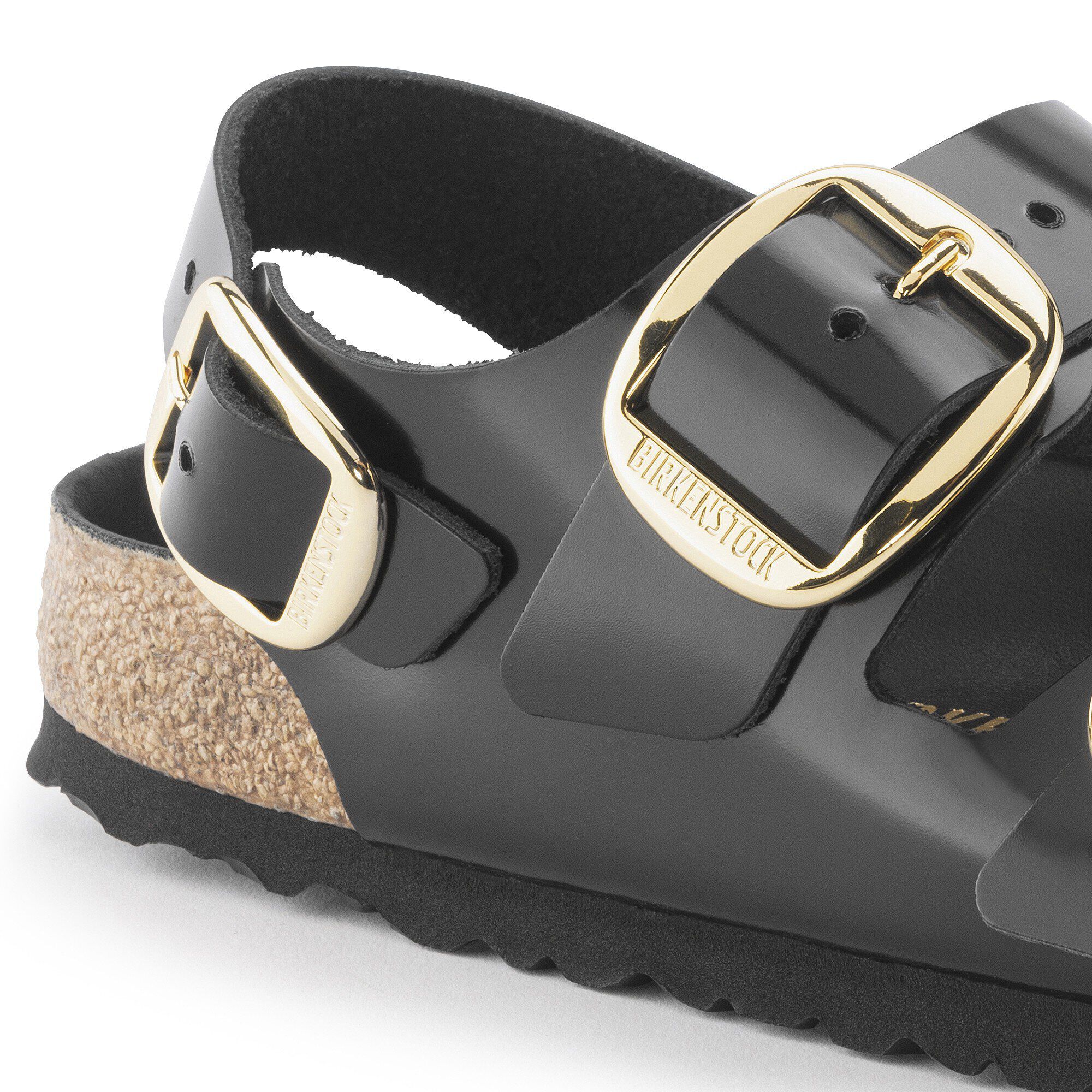 Milano Big Buckle Cuir Naturel Brillant