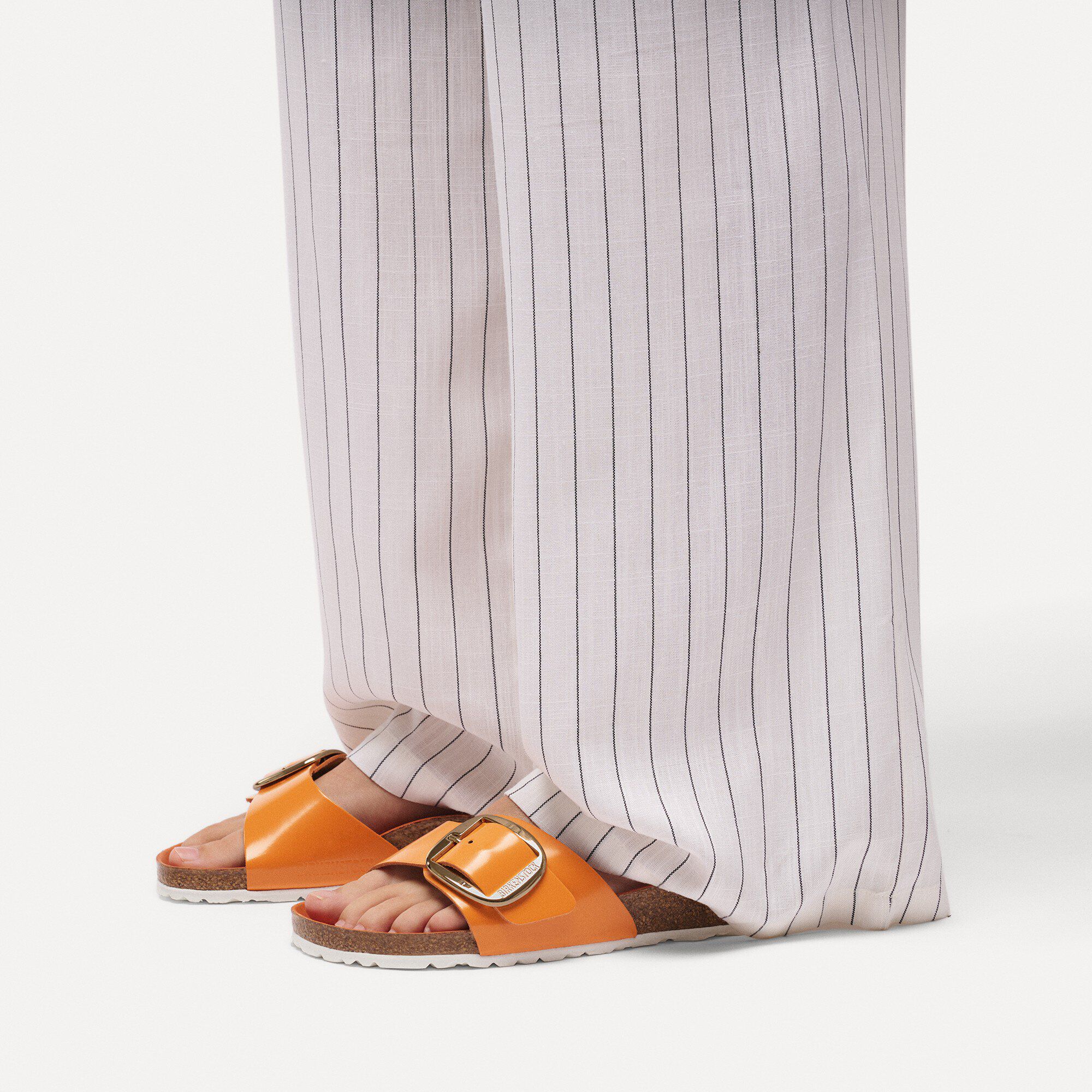 Birkenstock Madrid Grande Boucle Cuir Naturel Brillant