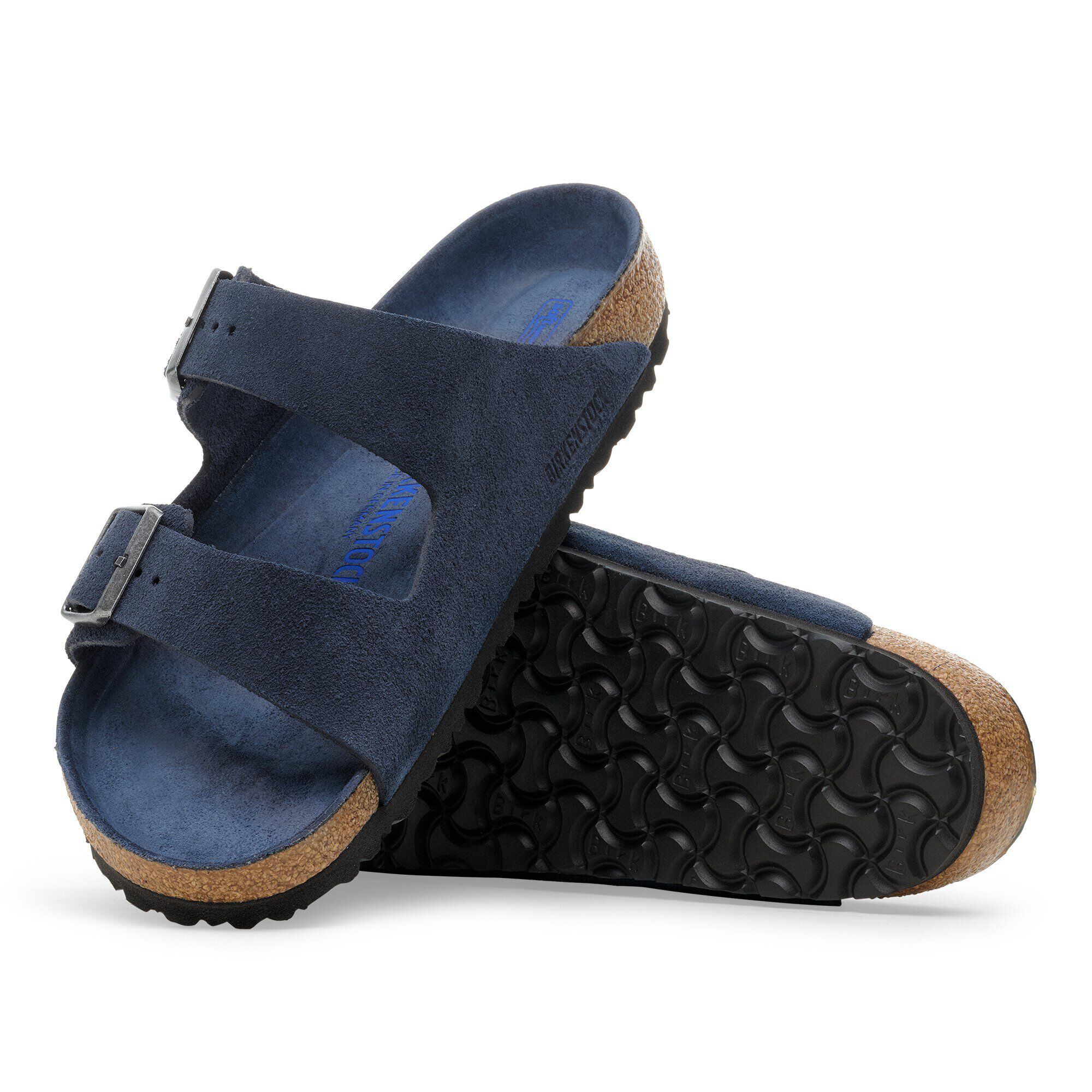 Sandalette Arizona à semelle intérieure souple en cuir velours
