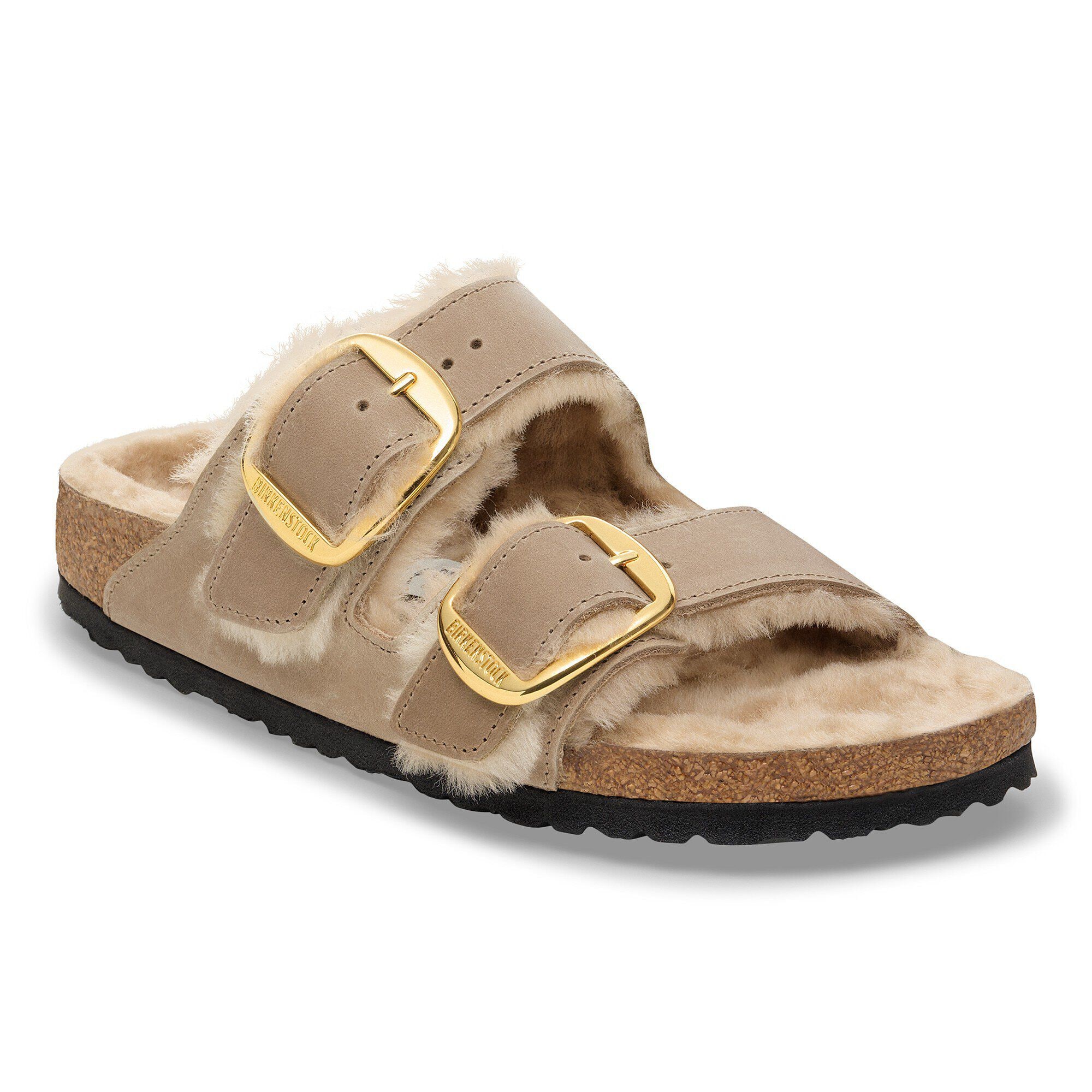 Arizona Big Buckle Shearling Cuir Naturel Huilé